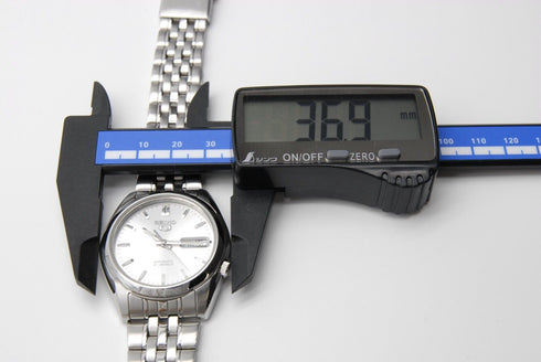 【 N MINT+ 】 Seiko 5 7S26-01V0 Day/Date Silver Dial 21 Jewels AT Watch from JAPAN